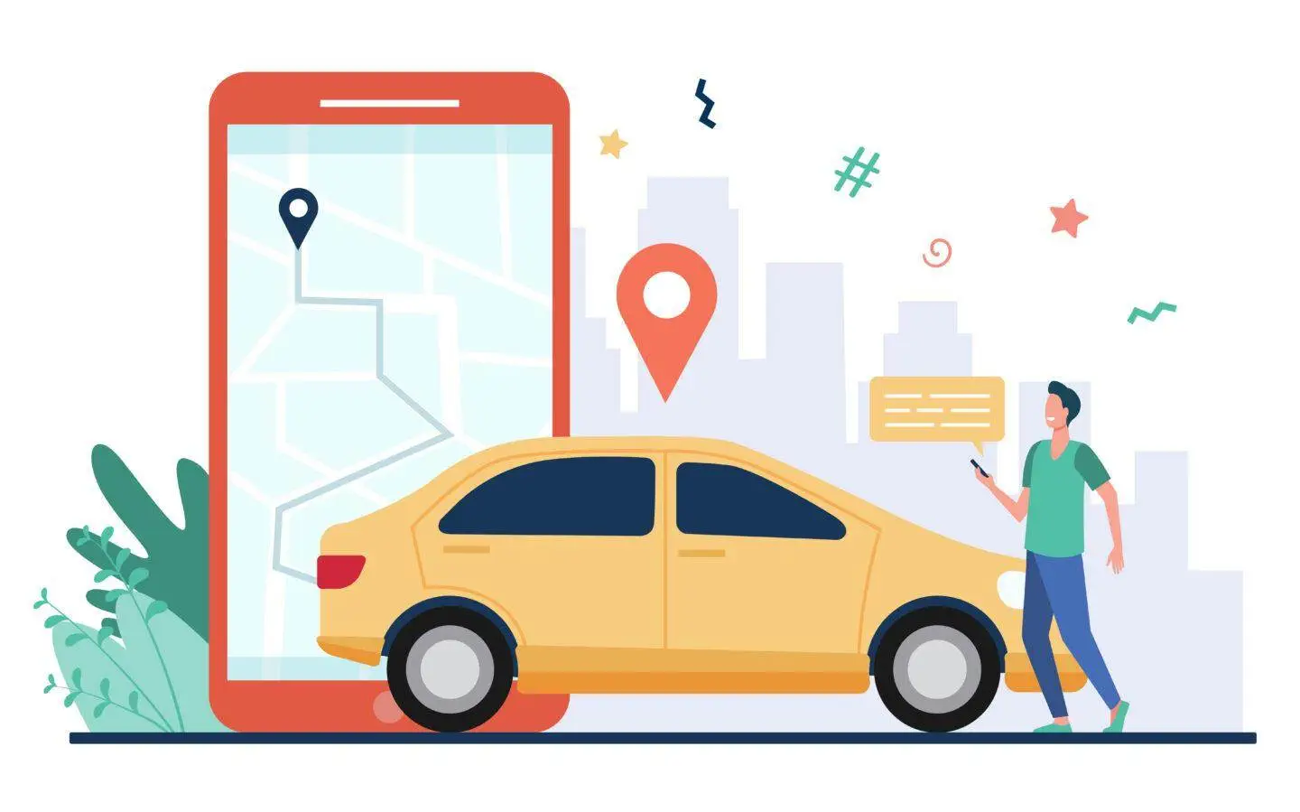 Google Maps verso una navigazione e mobilità sostenibile Google Maps - uomo con smartphone e app navigazione auto - mobilità sostenibile