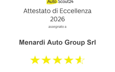 Menardi Auto Group si conferma Eccellenza AutoScout per l’anno 2026